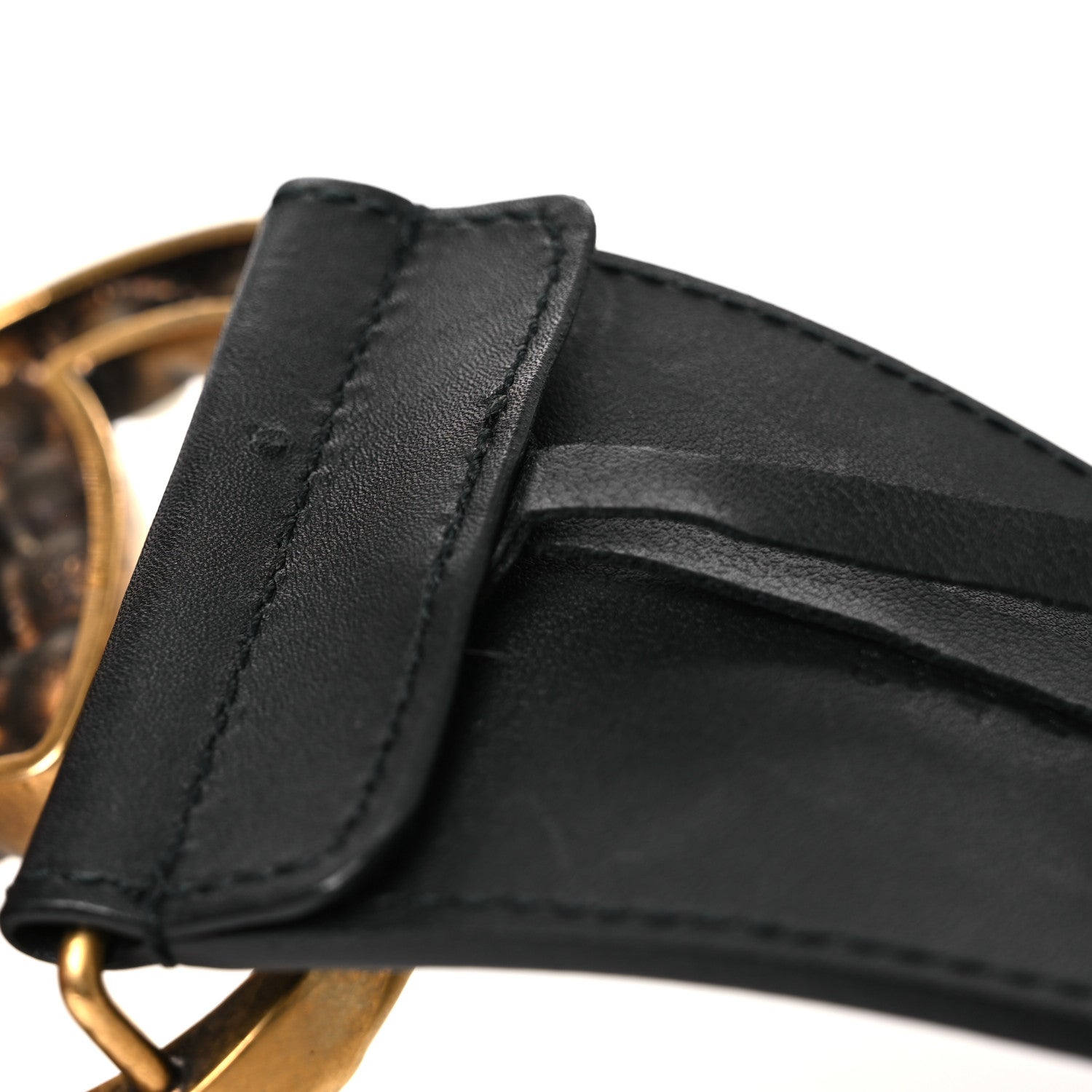 Gucci Moon Calfskin Pearl Double G 70mm Belt 85 34 Black Cream 6 of 6