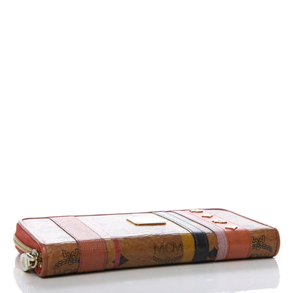 MCM Visetos Striped Zip Around Wallet Cognac 4 of 9