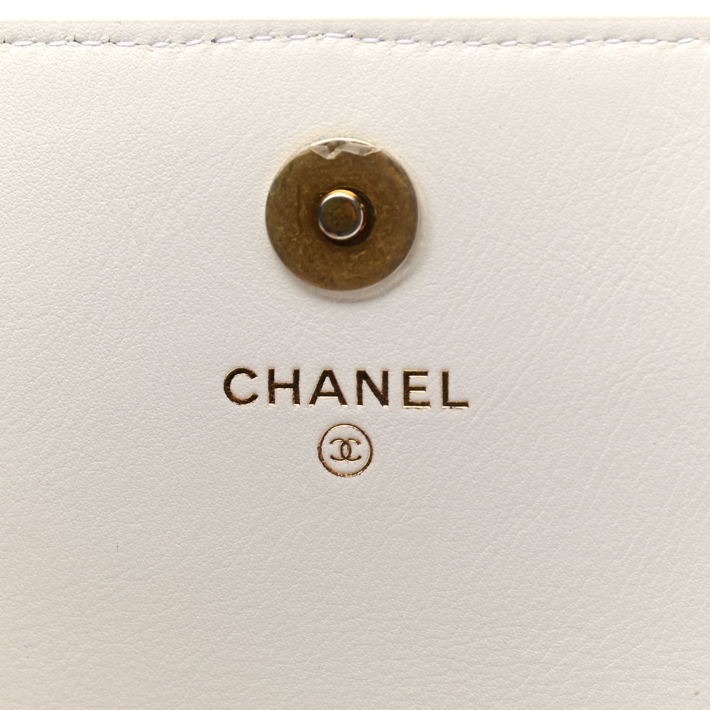 Calfskin Quilted Enchained Clutch White