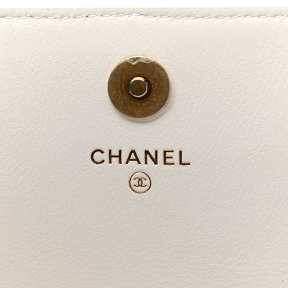 Chanel Calfskin Quilted Enchained Clutch White 6 of 8