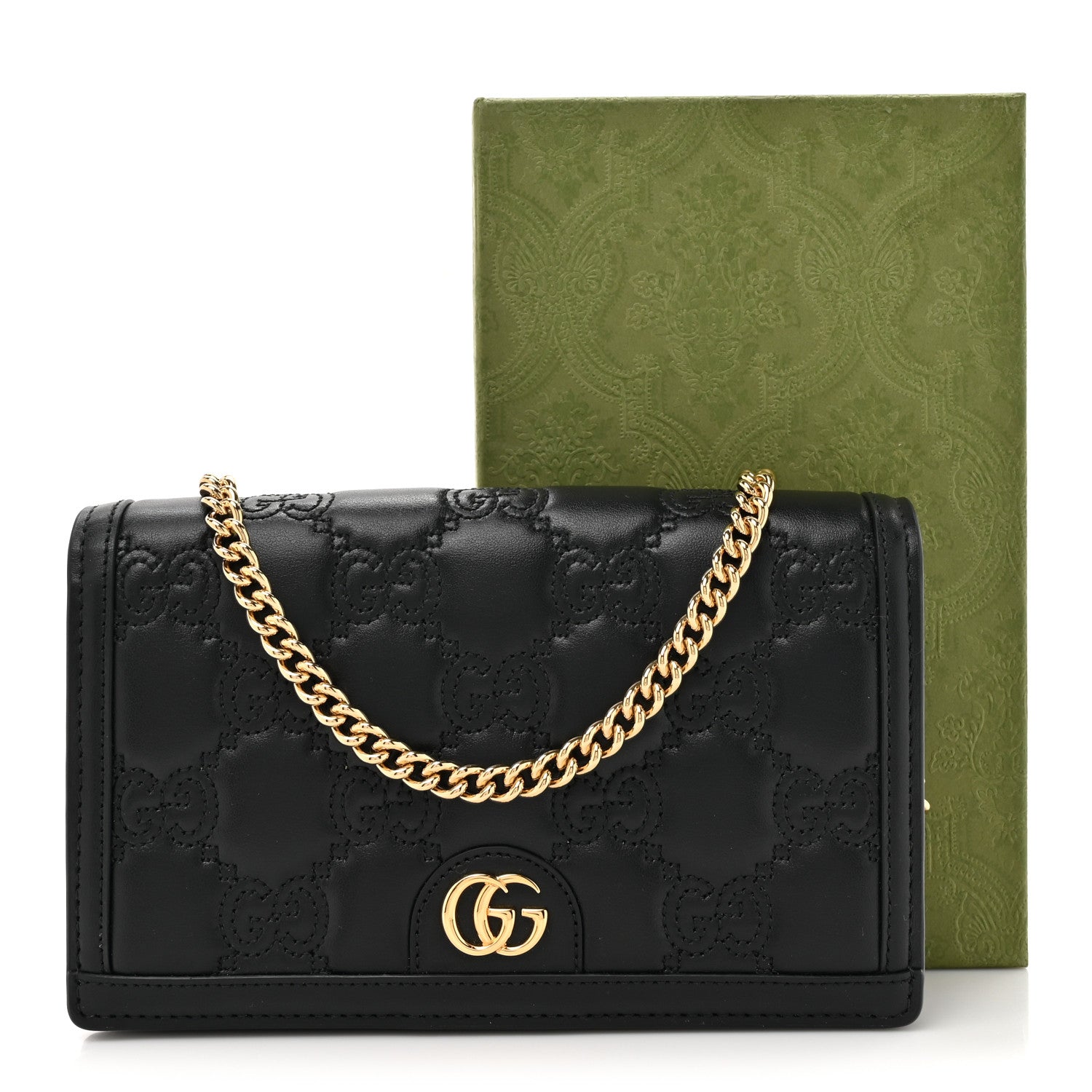 Gucci Calfskin GG Matelasse Chain Wallet Black 12 of 12