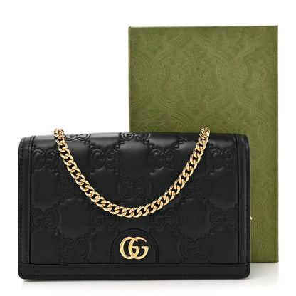 Gucci Calfskin GG Matelasse Chain Wallet Black 12 of 12