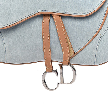 Christian Dior Denim Calfskin Double Saddle Bag Light Blue 11 of 11