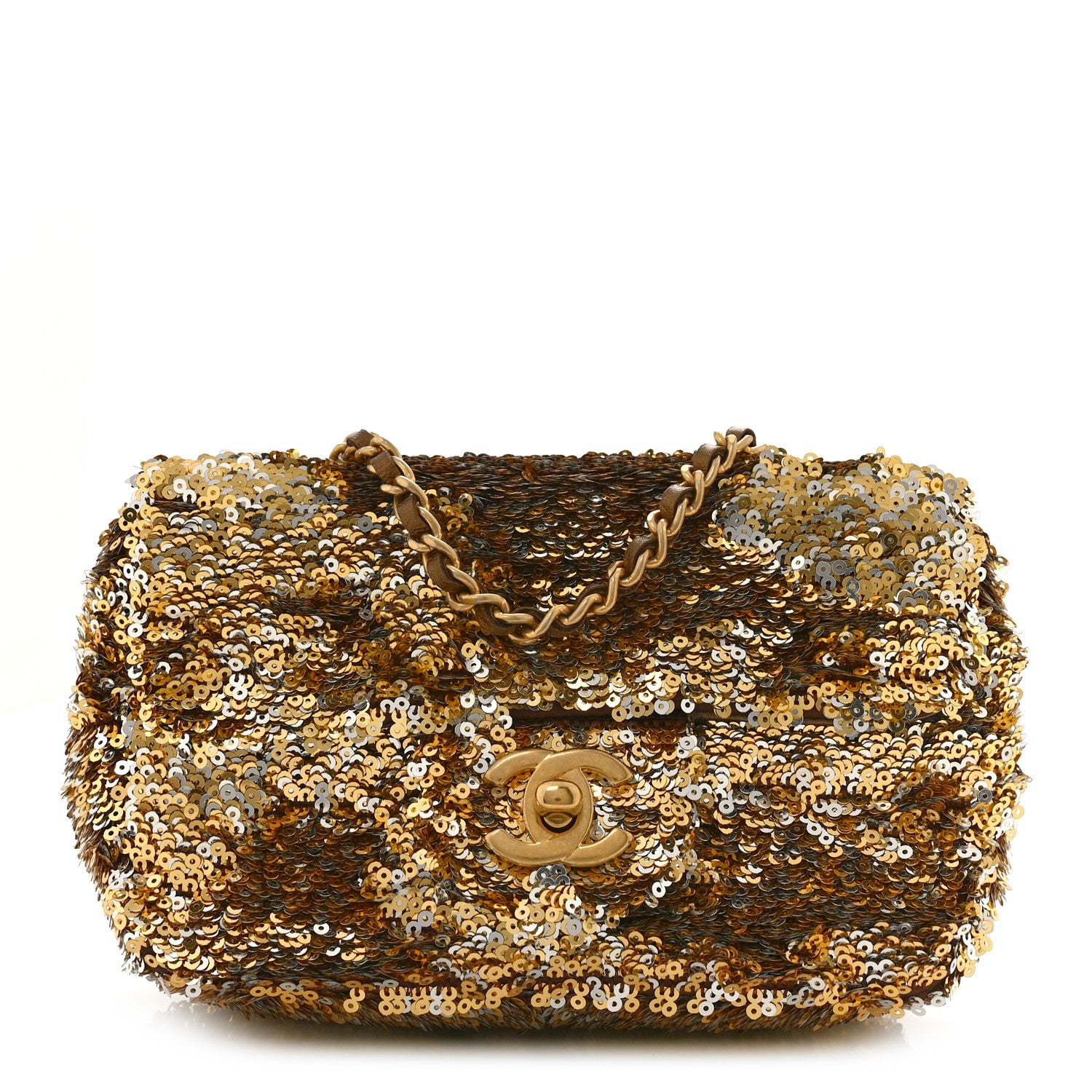 Chanel Sequin Mini Rectangular Flap Gold 1 of 9