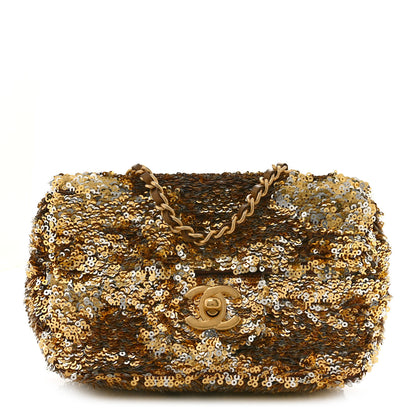 Chanel Sequin Mini Rectangular Flap Gold 1 of 9
