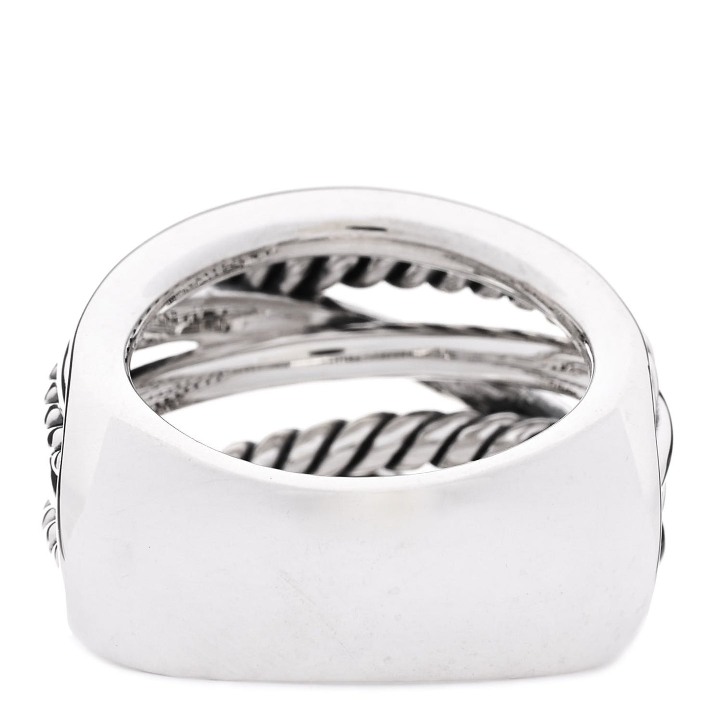 Sterling Silver 18mm Wide Crossover Cable Ring 57 8