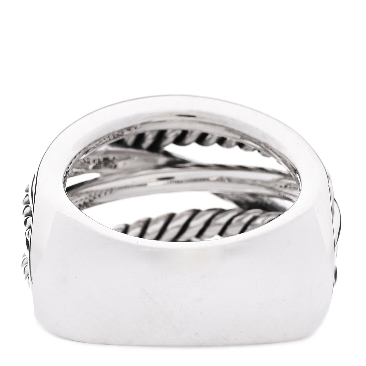 David Yurman Sterling Silver 18mm Wide Crossover Cable Ring 57 8 3 of 4