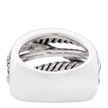 David Yurman Sterling Silver 18mm Wide Crossover Cable Ring 57 8 3 of 4