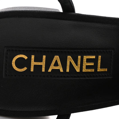 Chanel Silk Bow CC Platform Sandals 41 Black 8 of 9