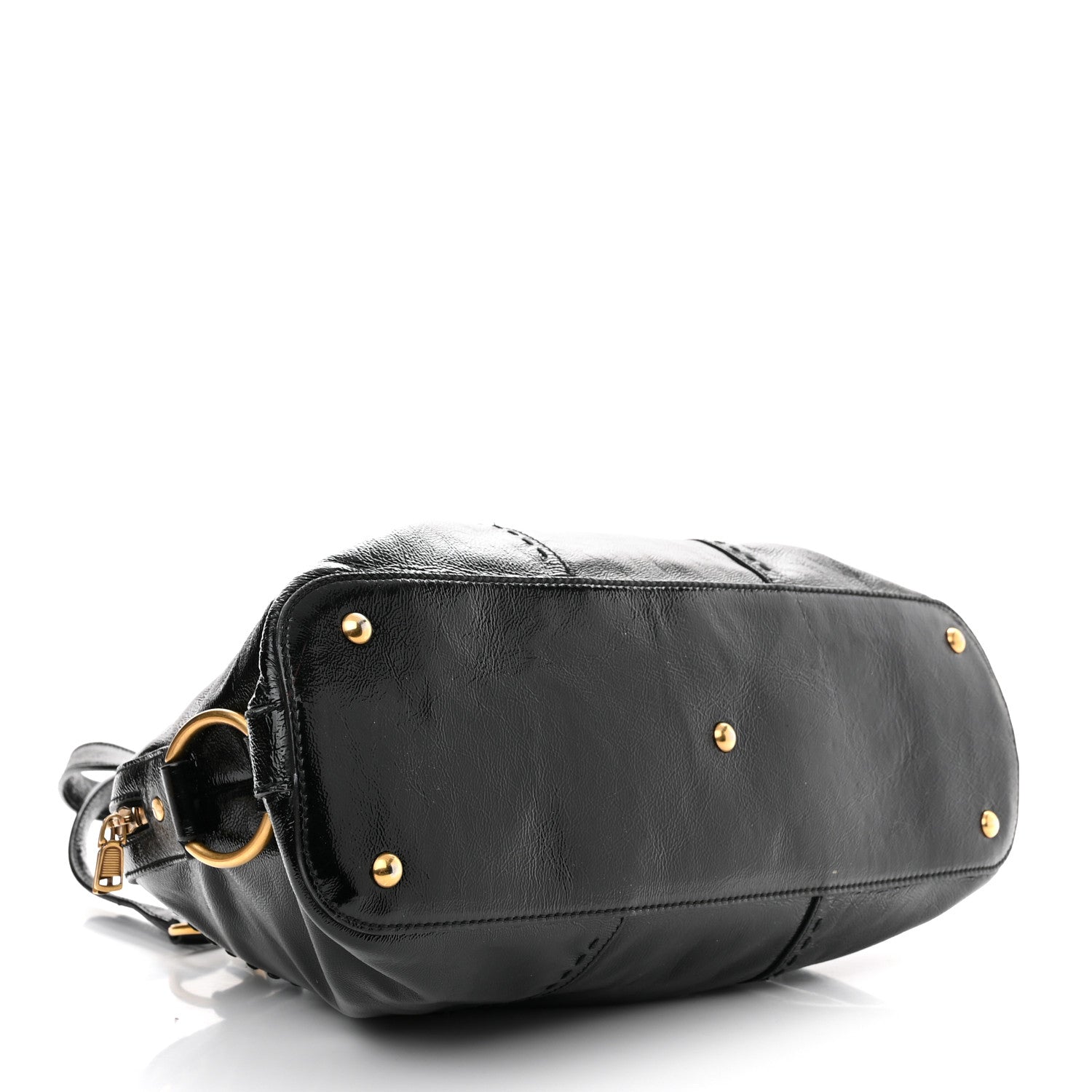 Saint Laurent Textured Patent Calfskin Large Muse Black 4 of 10
