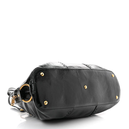 Saint Laurent Textured Patent Calfskin Large Muse Black 4 of 10
