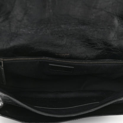 Saint Laurent Crinkled Calfskin Matelasse Monogram Large Niki Chain Satchel Black 5 of 10