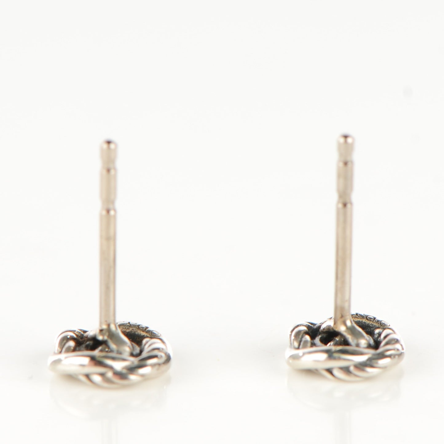 Sterling Silver Diamond 7mm Infinity Stud Earrings