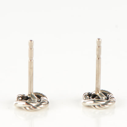 David Yurman Sterling Silver Diamond 7mm Infinity Stud Earrings 3 of 6