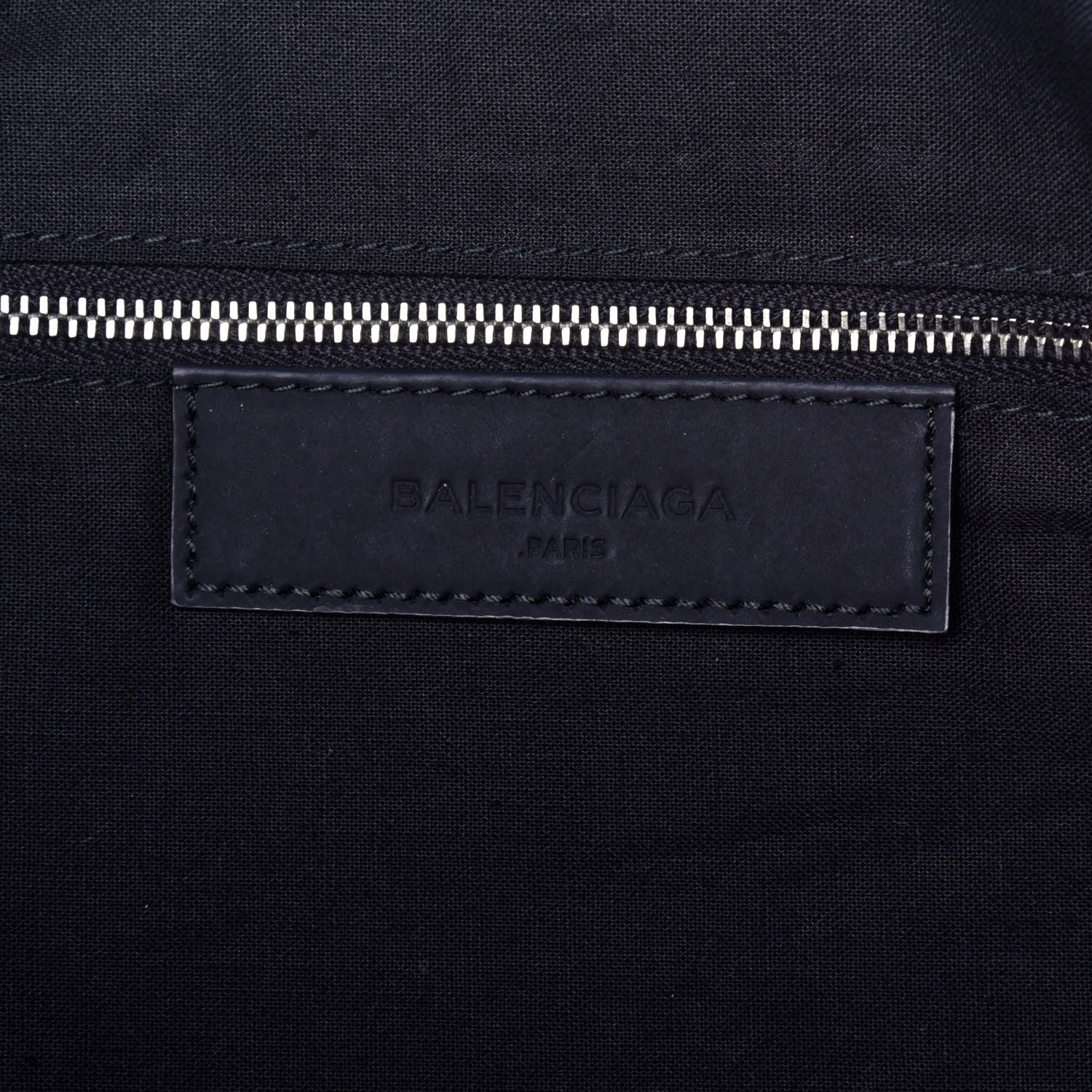 Balenciaga Rubber Calfskin Canvas Navy Tote Black 6 of 9