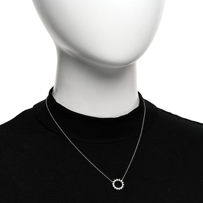Tiffany Platinum Diamond Small Open Circle Pendant Necklace 2 of 4