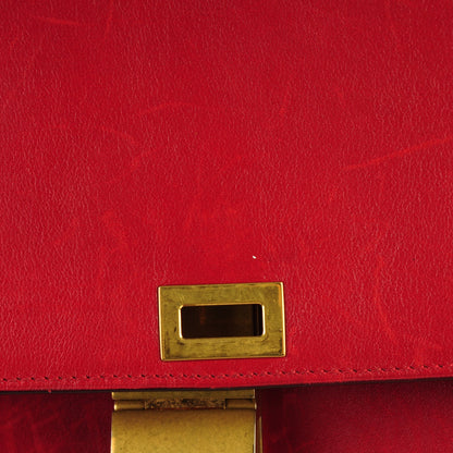 Celine Smooth Calfskin Large Classic Box Flap Bag Red 10 of 13