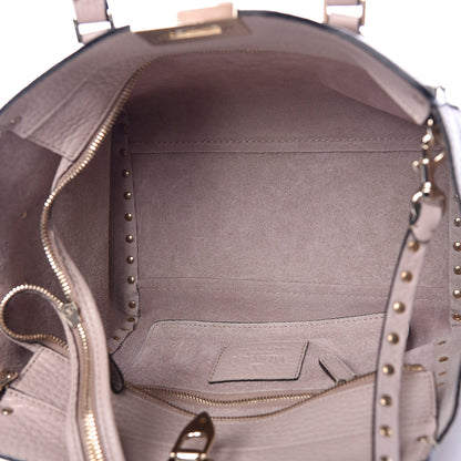 Valentino Garavani Pebbled Calfskin Small Rockstud Double Handle Tote Poudre 5 of 9