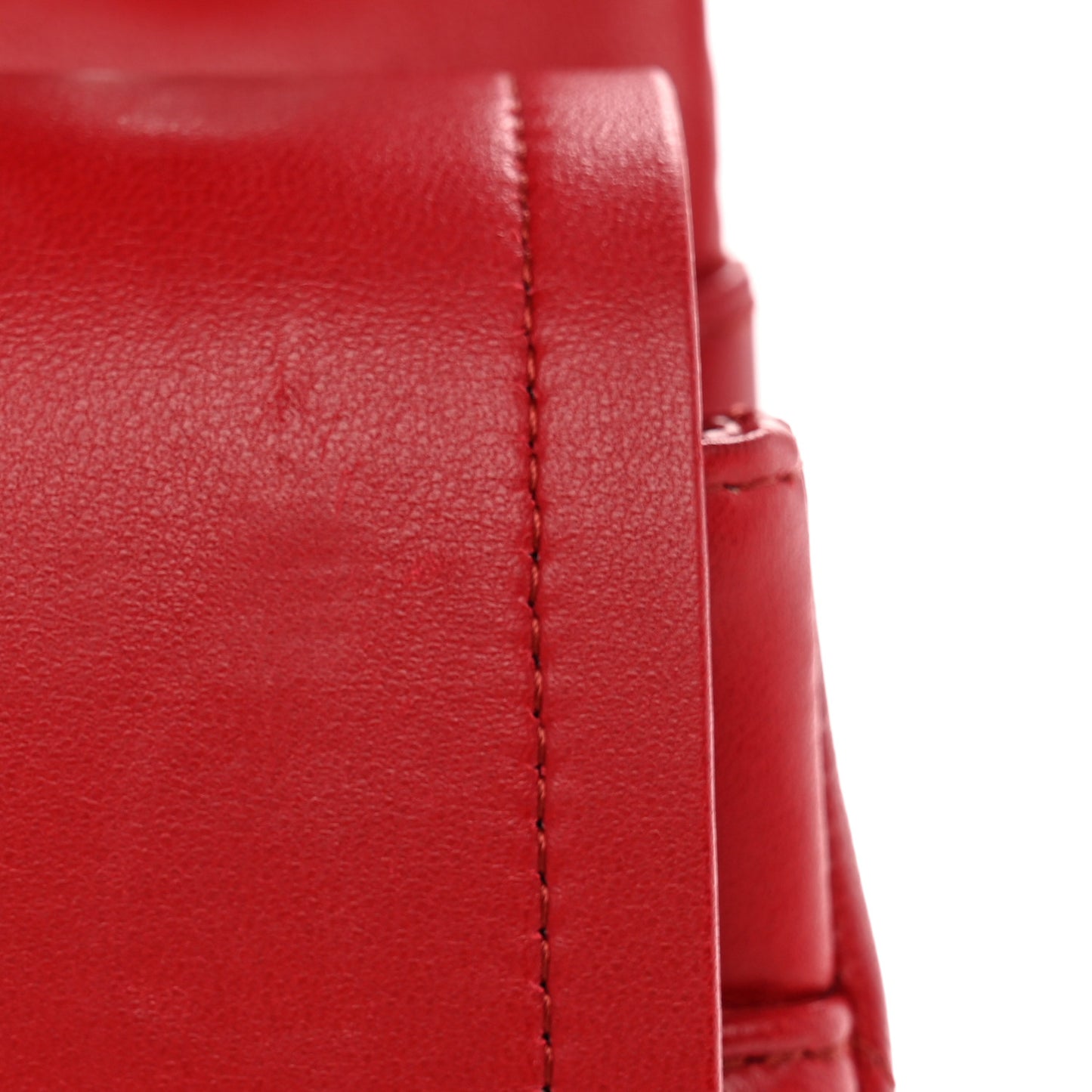 Lambskin Quilted Jumbo Double Flap Red