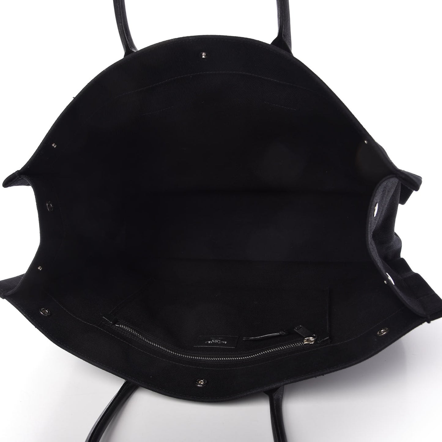 Linen Calfskin Rive Gauche Tote Black