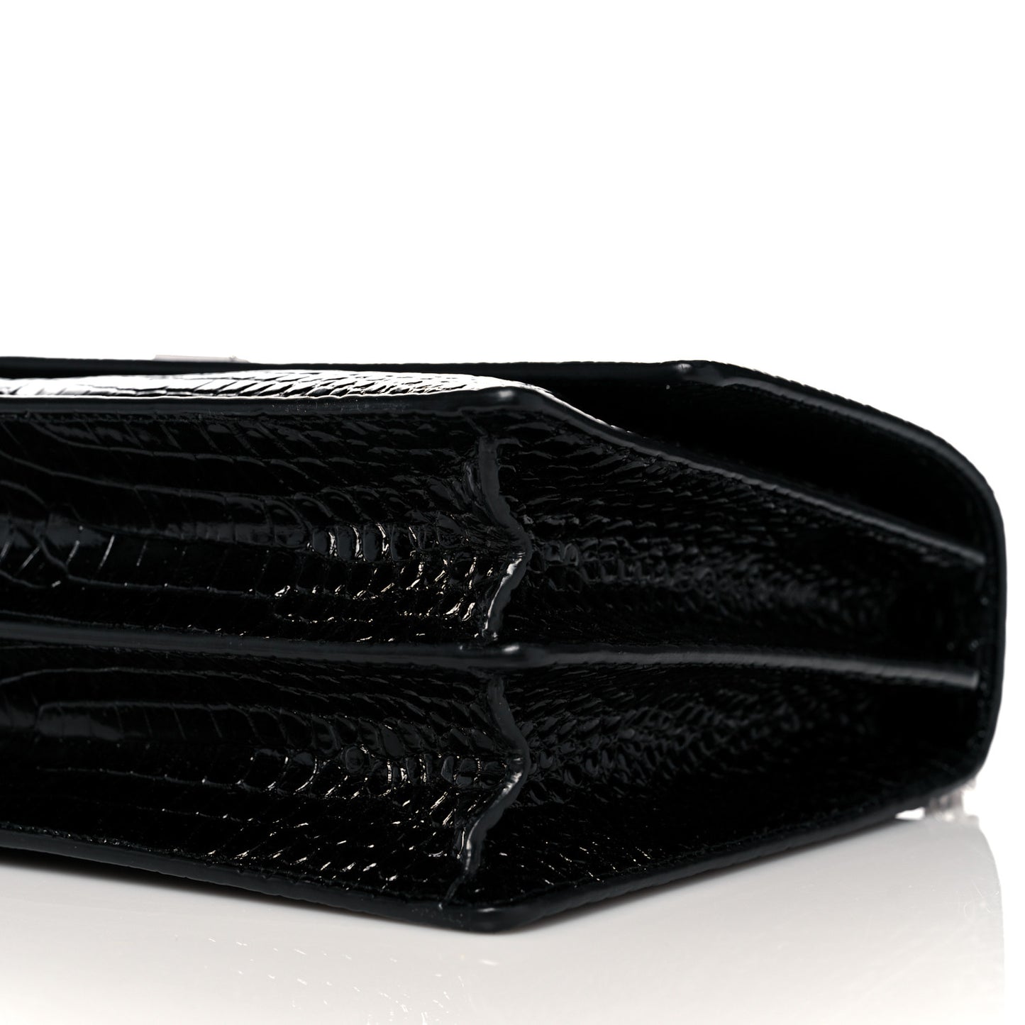 Calfskin Crocodile Embossed Large Monogram Sunset Black