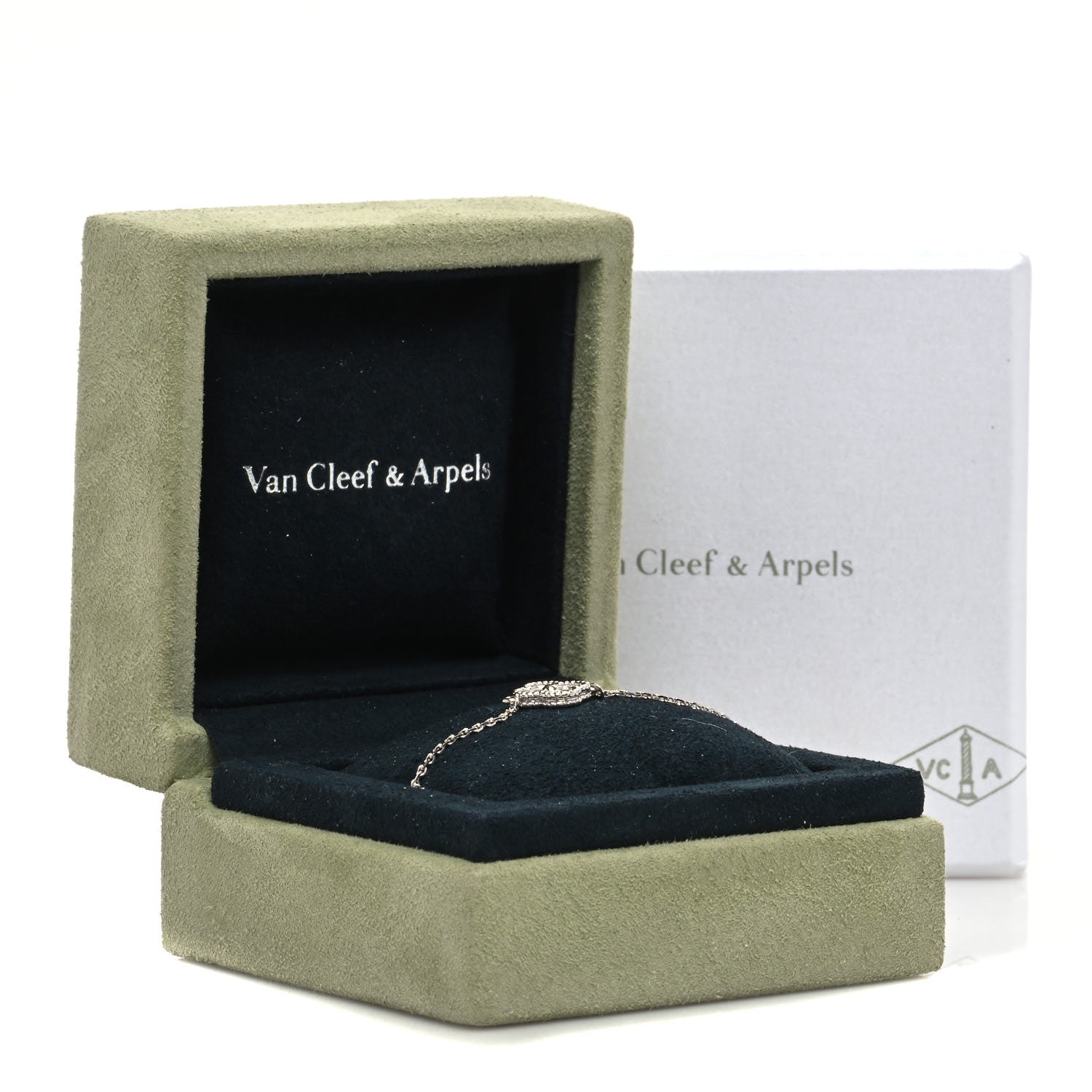 Van Cleef & Arpels 18K White Gold Diamond Sweet Alhambra Bracelet 7 of 7