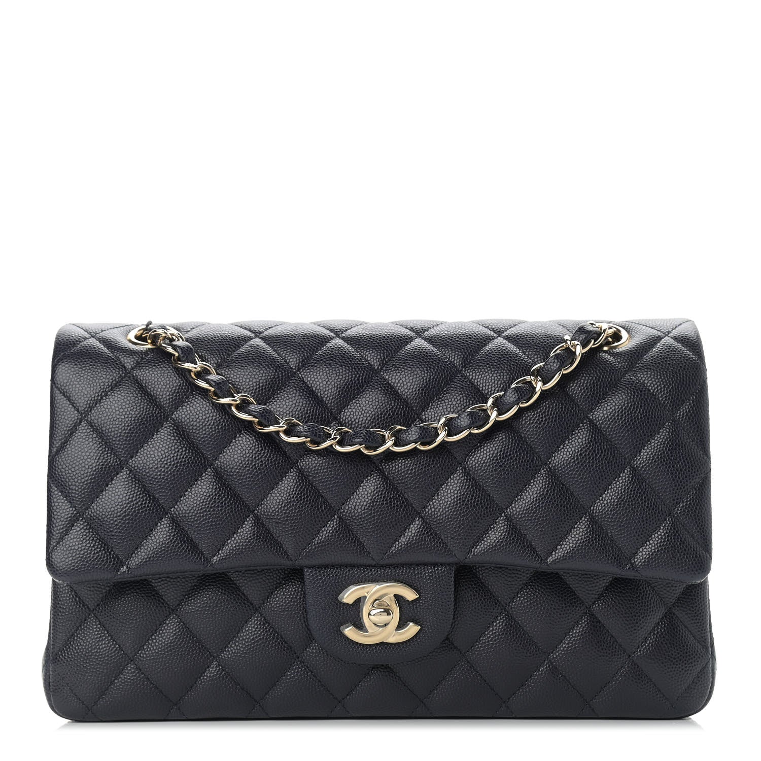 Chanel Caviar Quilted Medium Double Flap Navy 1 of 10