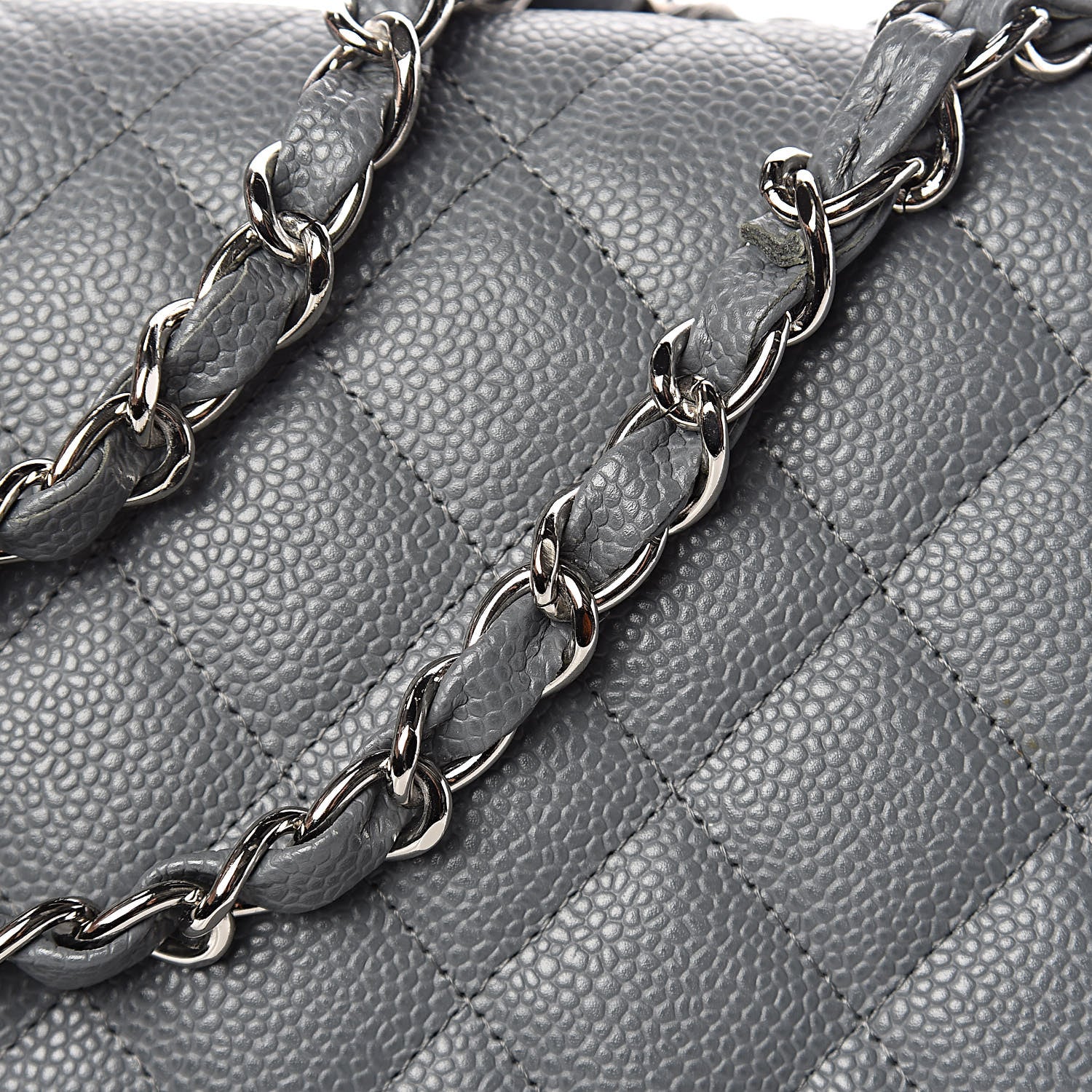 Chanel Caviar Quilted Jumbo Single Flap Grey 17 of 18