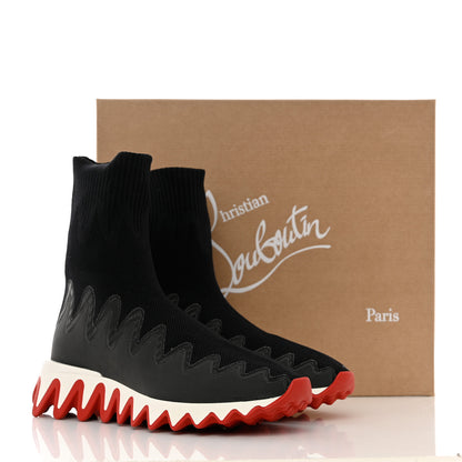 Christian Louboutin Knit Mesh Sharky Sock Sneakers 37.5 Black 9 of 9