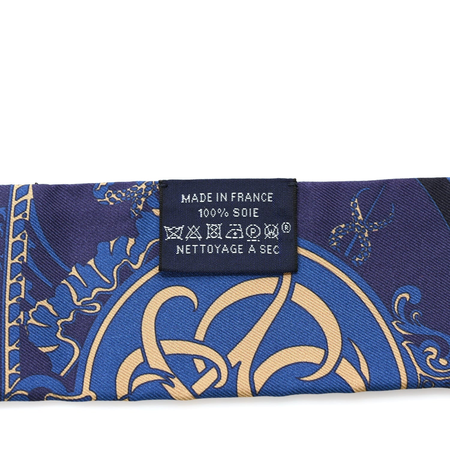 Hermes Silk Ex-Libris Twilly Indigo Black Beige 4 of 4