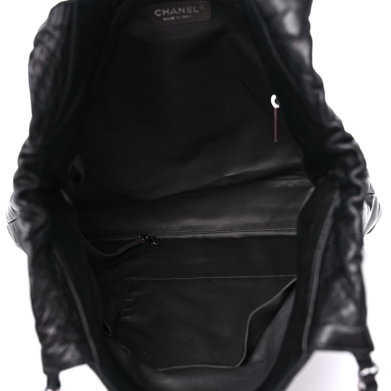 Chanel Lambskin Patent Calfskin Brooklyn Patchwork Extra Large Hobo Black 5 of 11