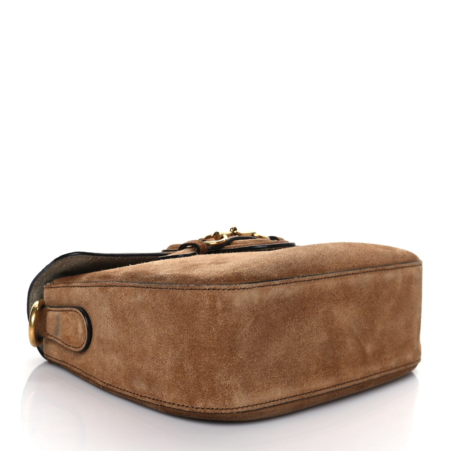 Suede Medium Lady Web Shoulder Bag New Marron