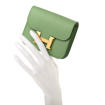 Hermes Epsom Constance Slim Wallet Vert Criquet 2 of 9