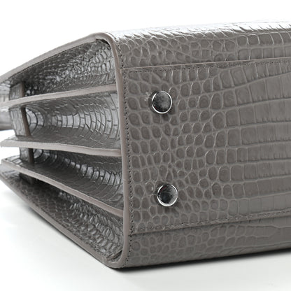 Saint Laurent Calfskin Crocodile Embossed Baby Sac De Jour Fog 7 of 10