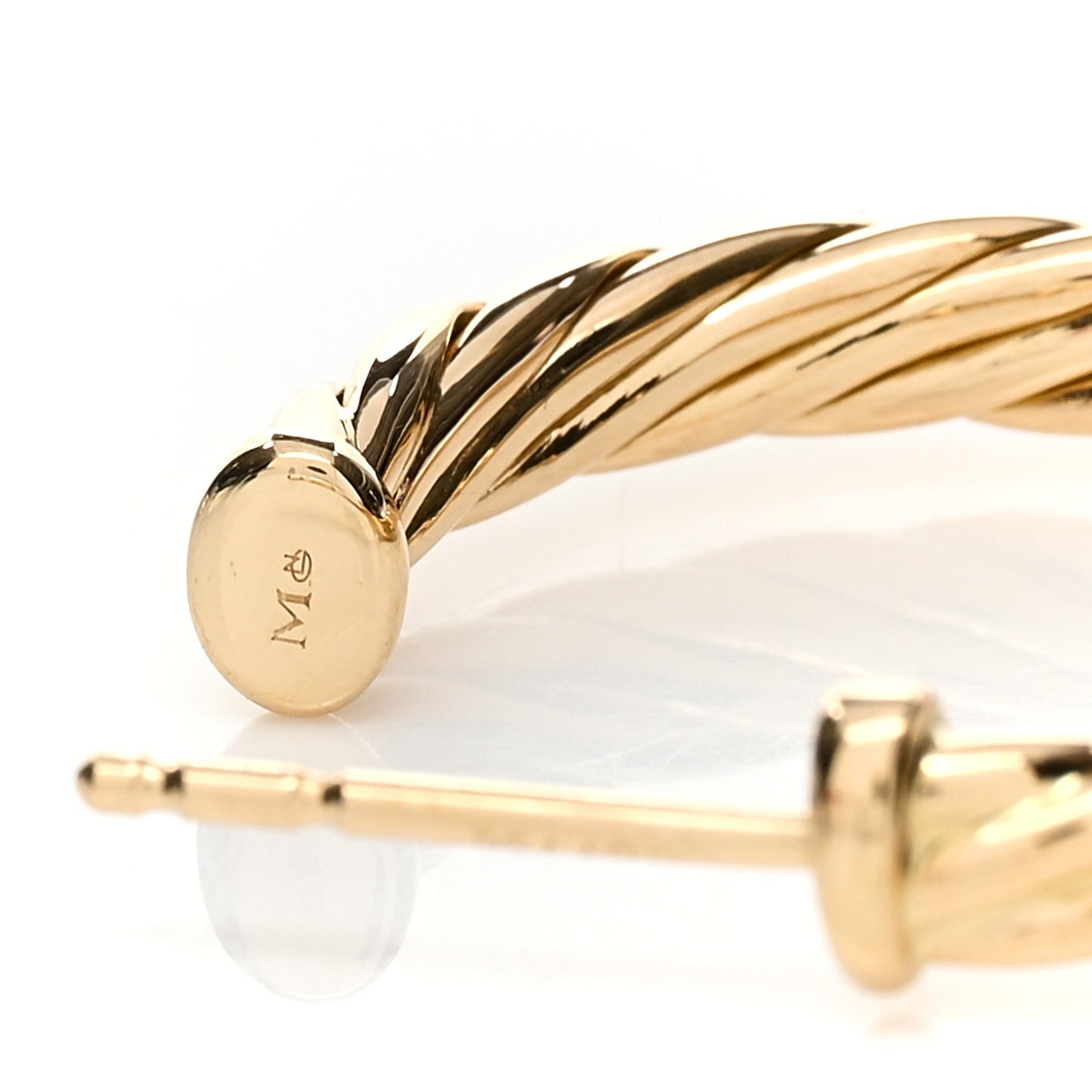 18K Yellow Gold Mini Cablespira Hoop Earrings