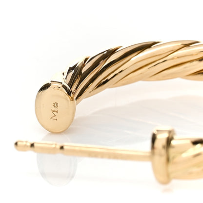 David Yurman 18K Yellow Gold Mini Cablespira Hoop Earrings 4 of 4
