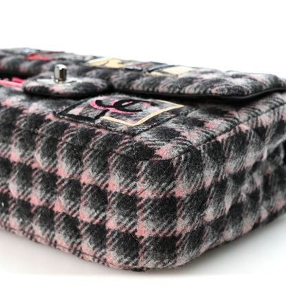 Chanel Wool Patchwork Medium Single Flap Pink Grey 10 of 10