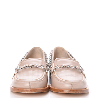 Chanel Calfskin Chain Mocassin Loafers 35 Beige 2 of 8