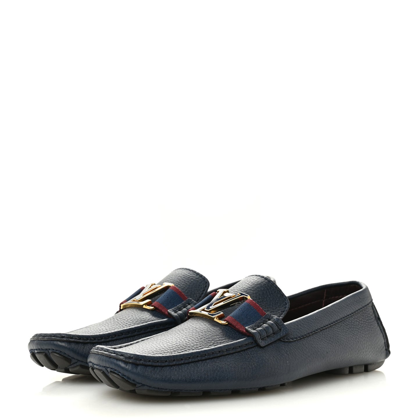 Grained Calfskin Mens Monte Carlo Car Shoe Moccasin Loafers 9 Blue