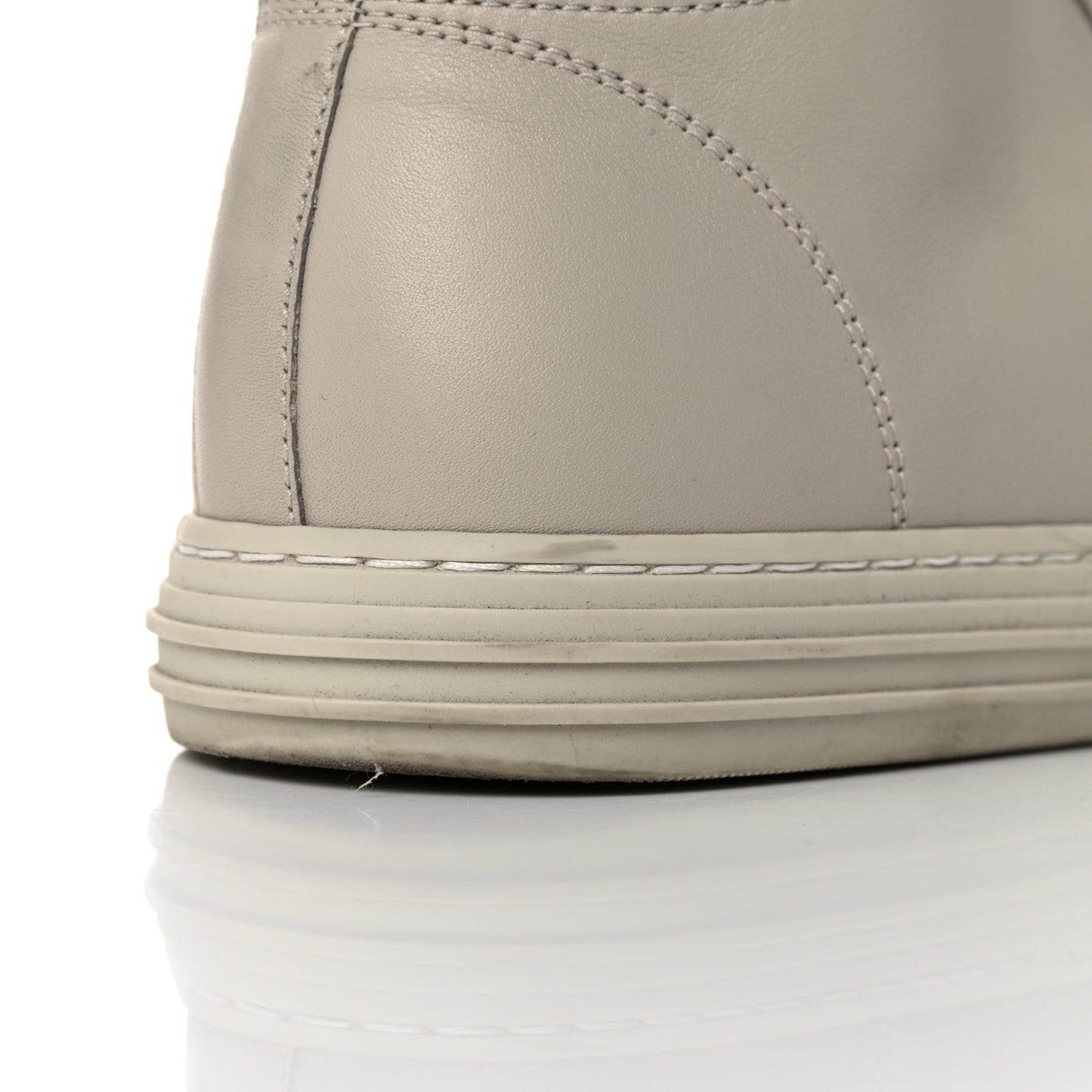 Calfskin Mens High Top Sneakers 8 Mystic White