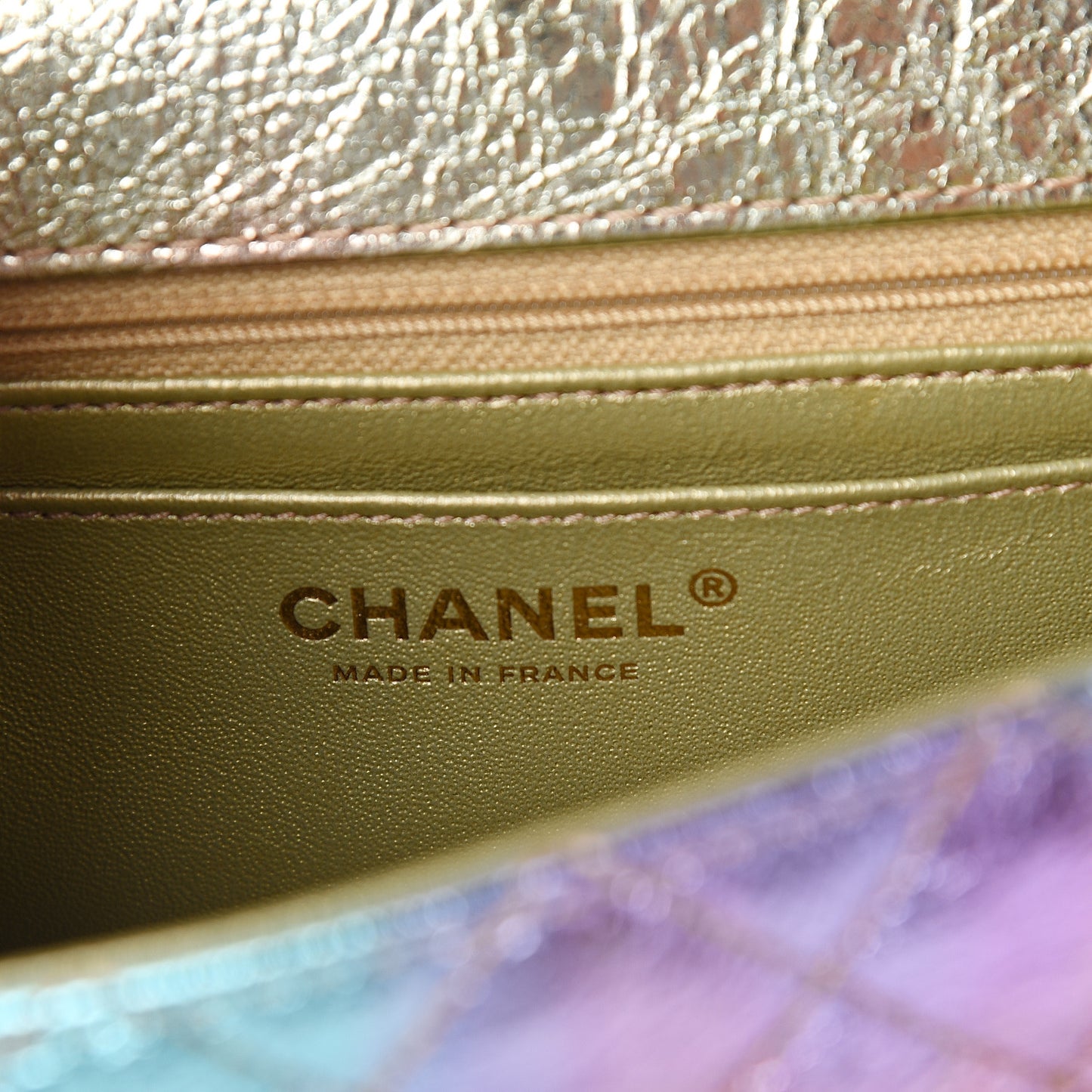 Metallic Goatskin Quilted Mini 2.55 Reissue Flap Multicolor