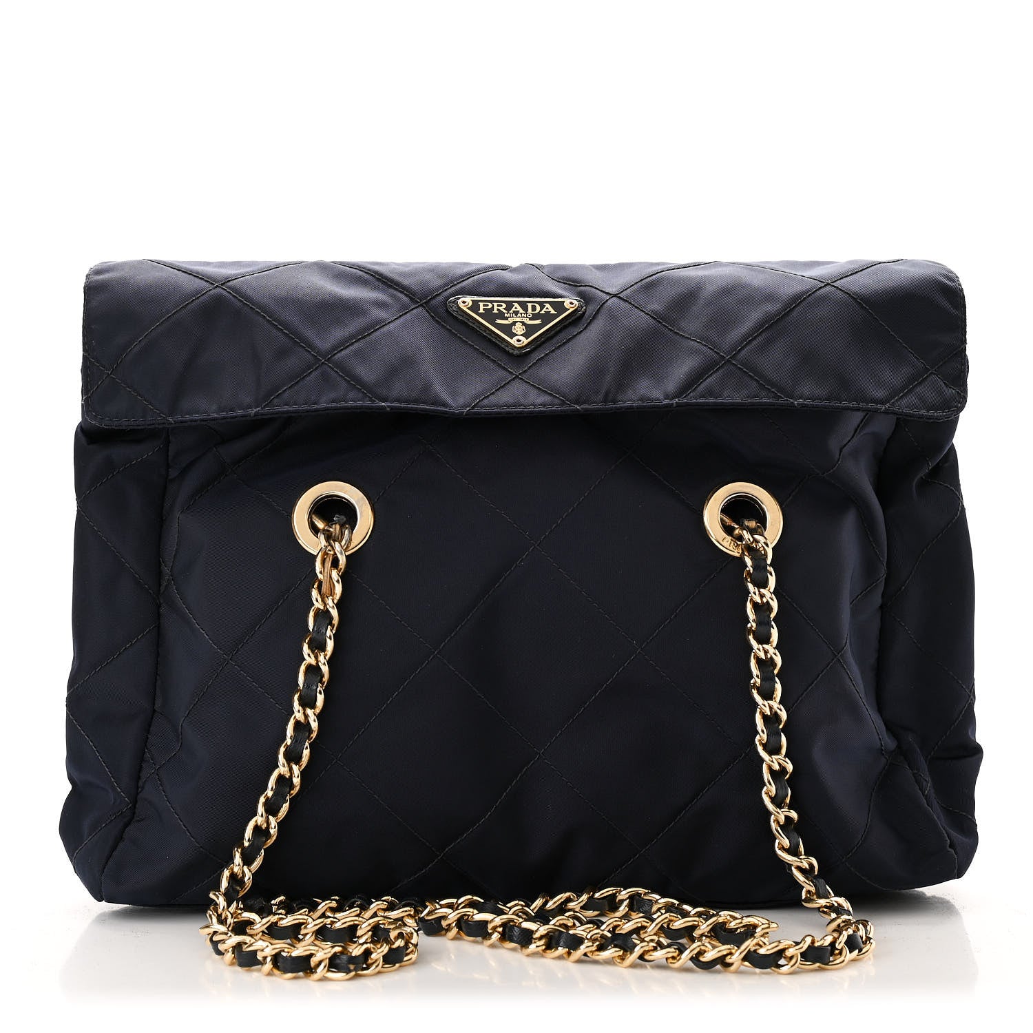 Prada Nylon Tessuto Impuntu Quilted Flap Shoulder Bag Blue 1 of 10