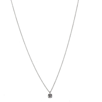 Tiffany Platinum Diamond .48ct Solitaire Pendant Necklace 1 of 8
