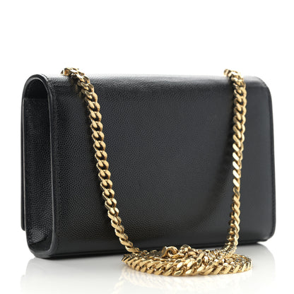 Saint Laurent Grain De Poudre Small Monogram Kate Satchel Black 3 of 10