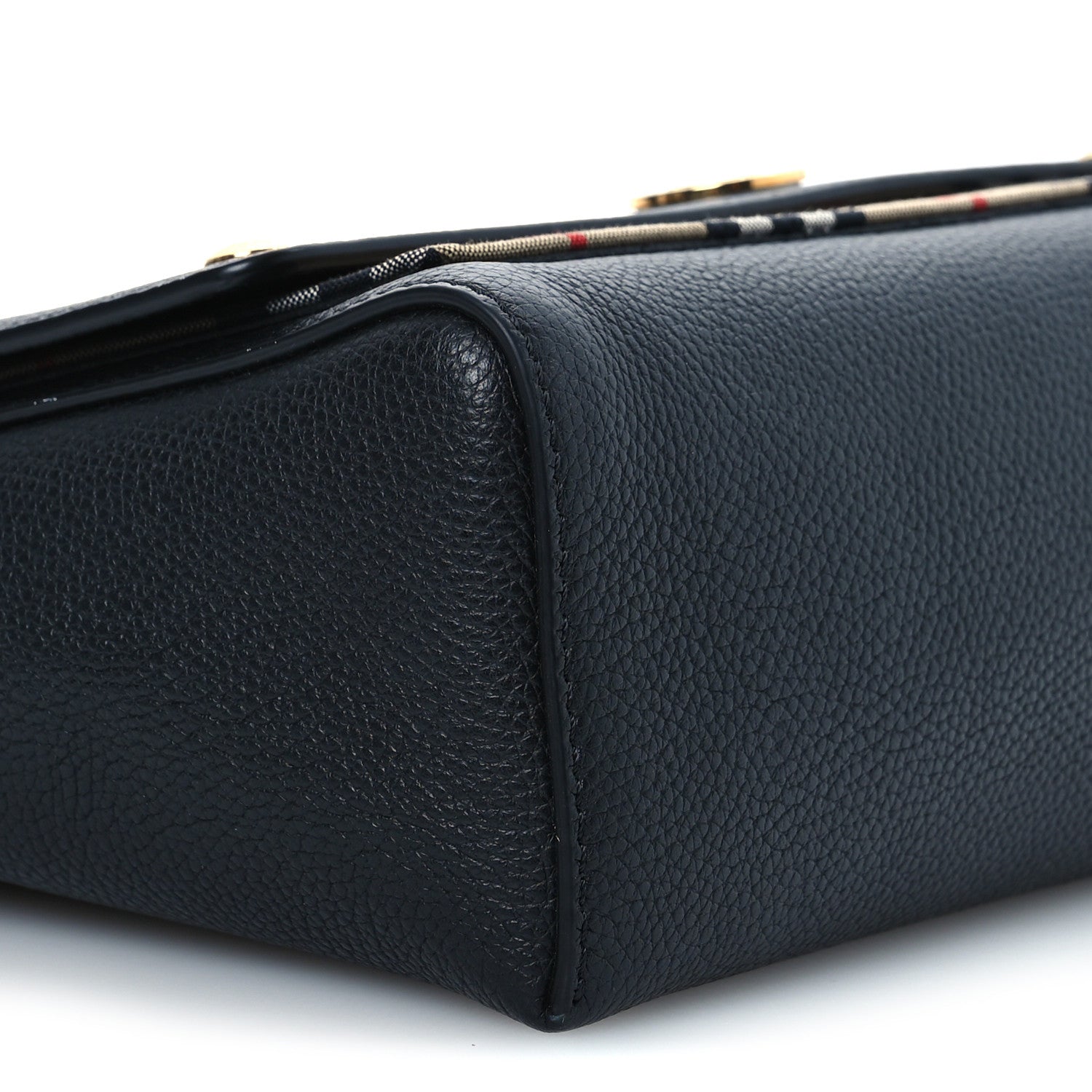 Burberry Coated Canvas Calfskin Vintage Check Medium Note Crossbody Bag Black 10 of 13