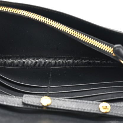 Prada Saffiano Metal Oro Chain Wallet Black 6 of 12