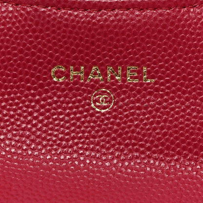Chanel Caviar Quilted Flap Card Holder Wallet Dark Pink 6 of 11