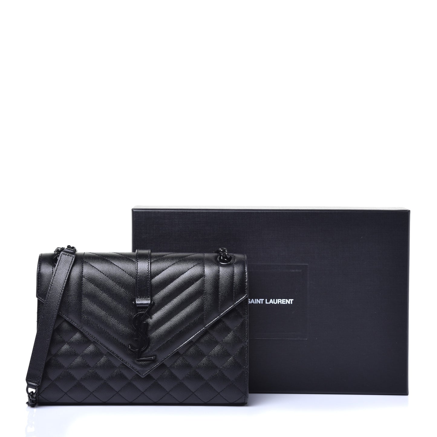 Grain De Poudre Textured Mixed Matelasse Triquilt Medium Monogram Satchel Black