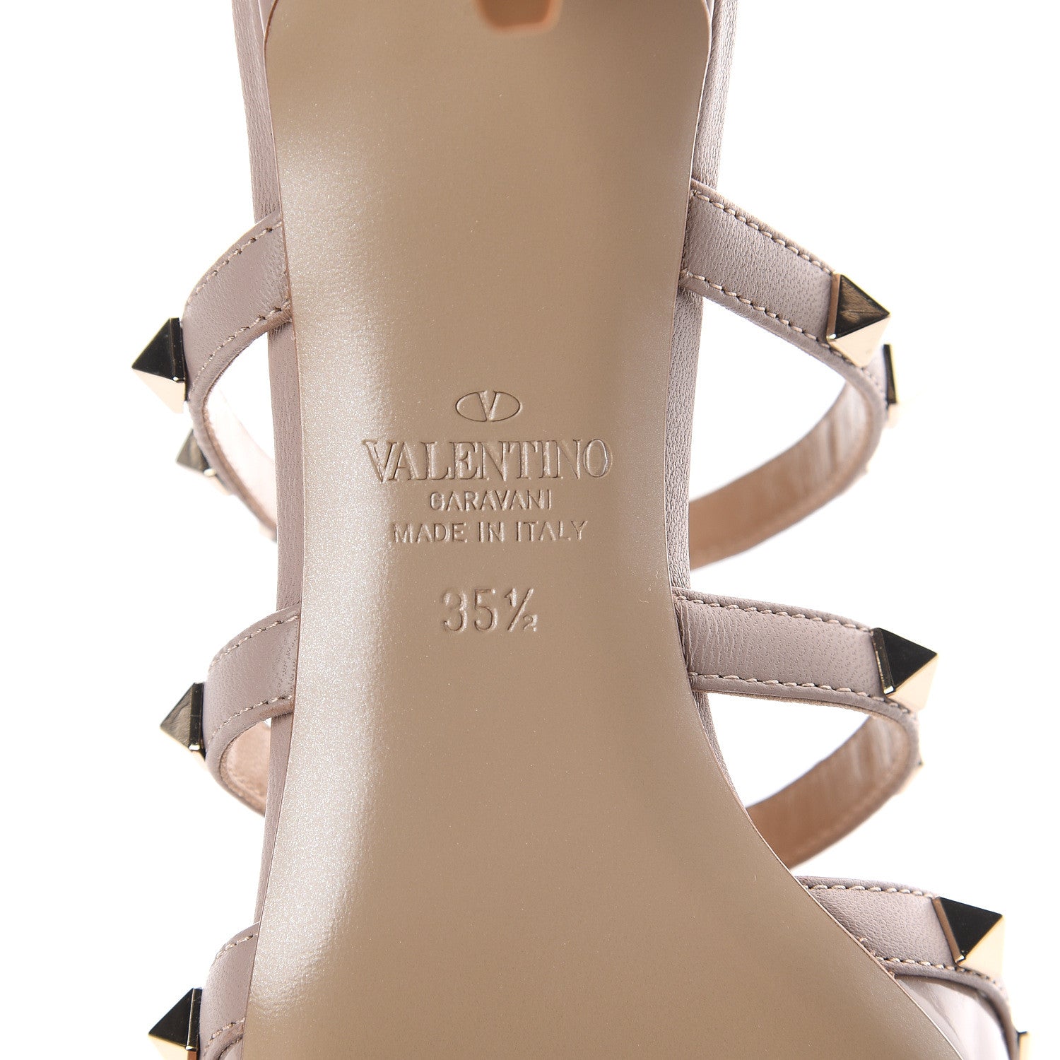 Valentino Garavani Patent Nappa Rockstud 50mm Cage Mules 35.5 Poudre 6 of 7