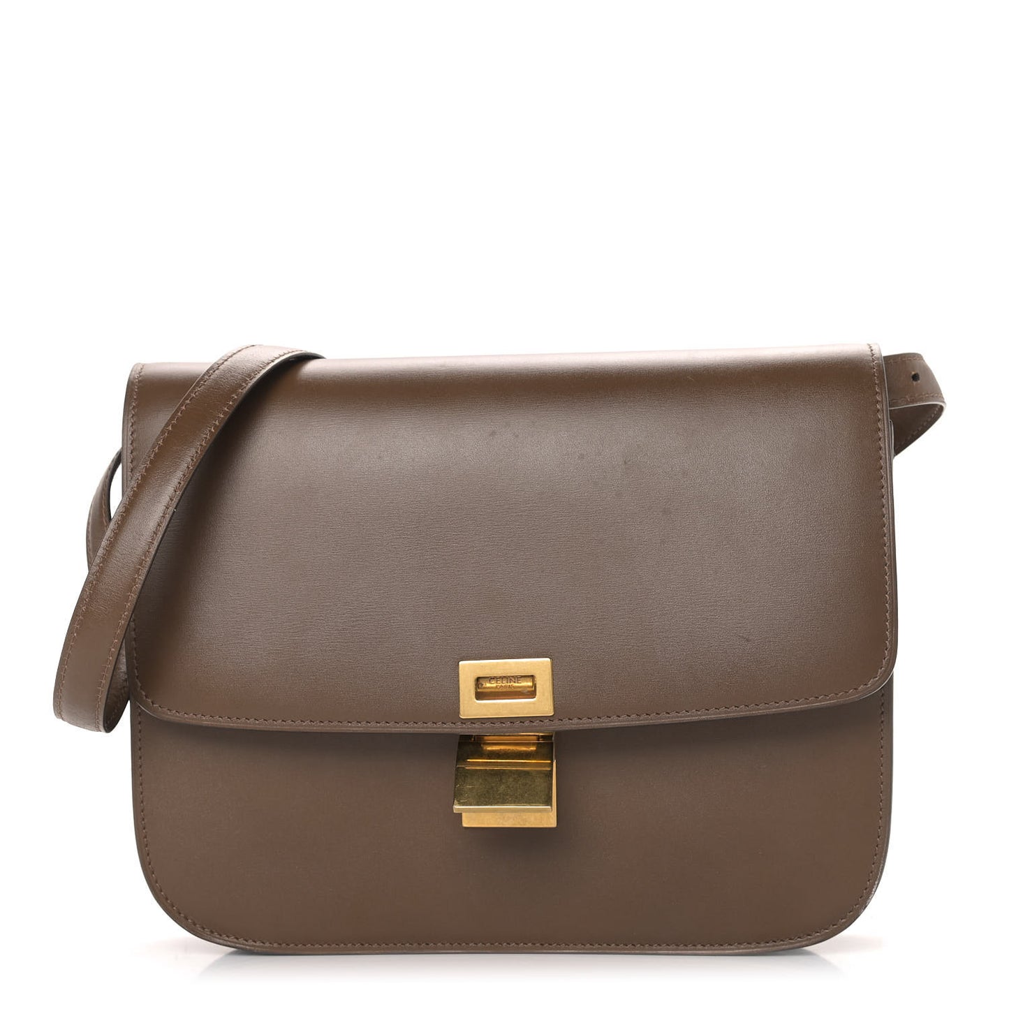 Box Calfskin Medium Classic Box Flap Bag Camel